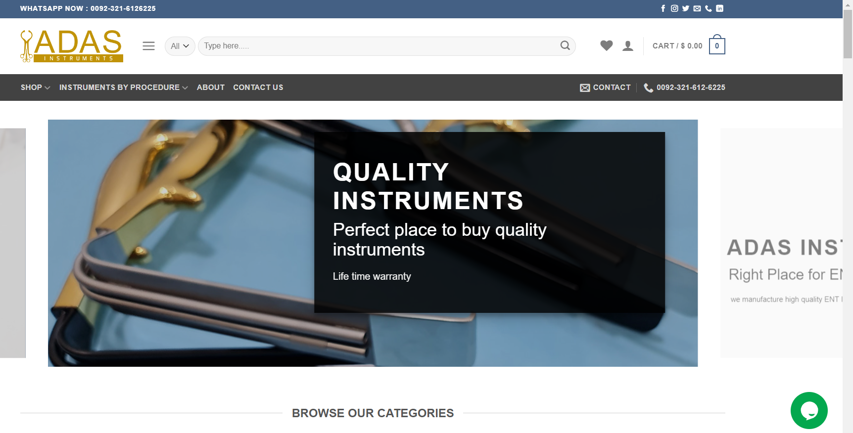 adas surgical instruments website home picture